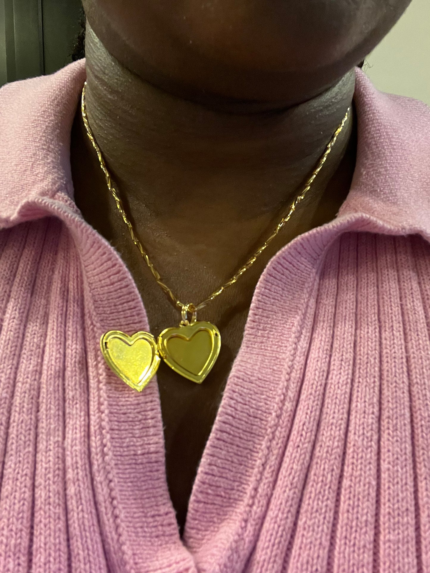 Gold Heart Locket Necklace