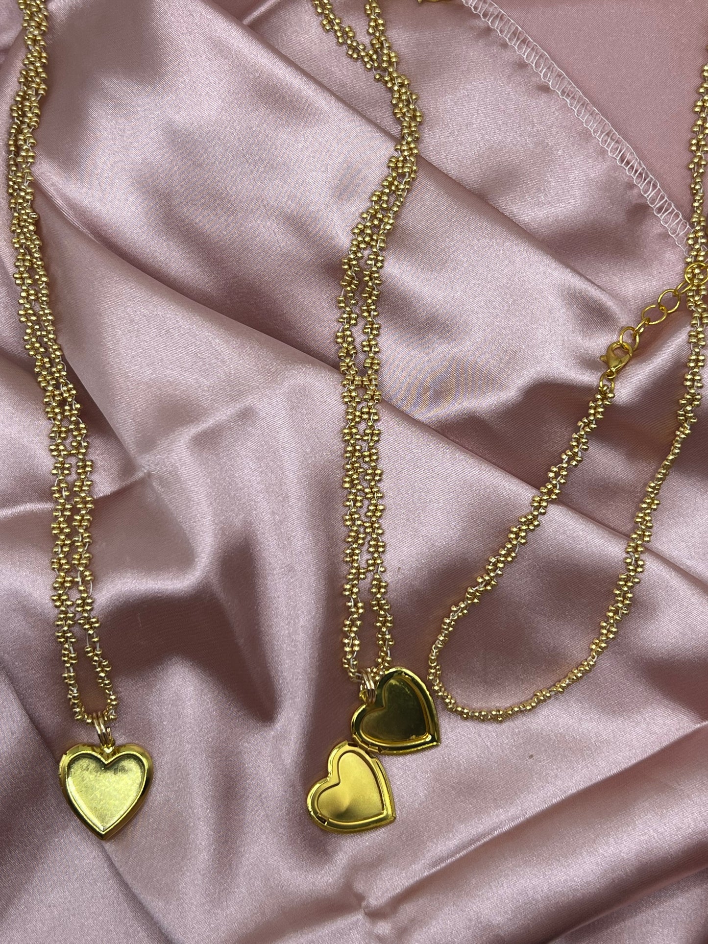 Gold Heart Locket Necklace