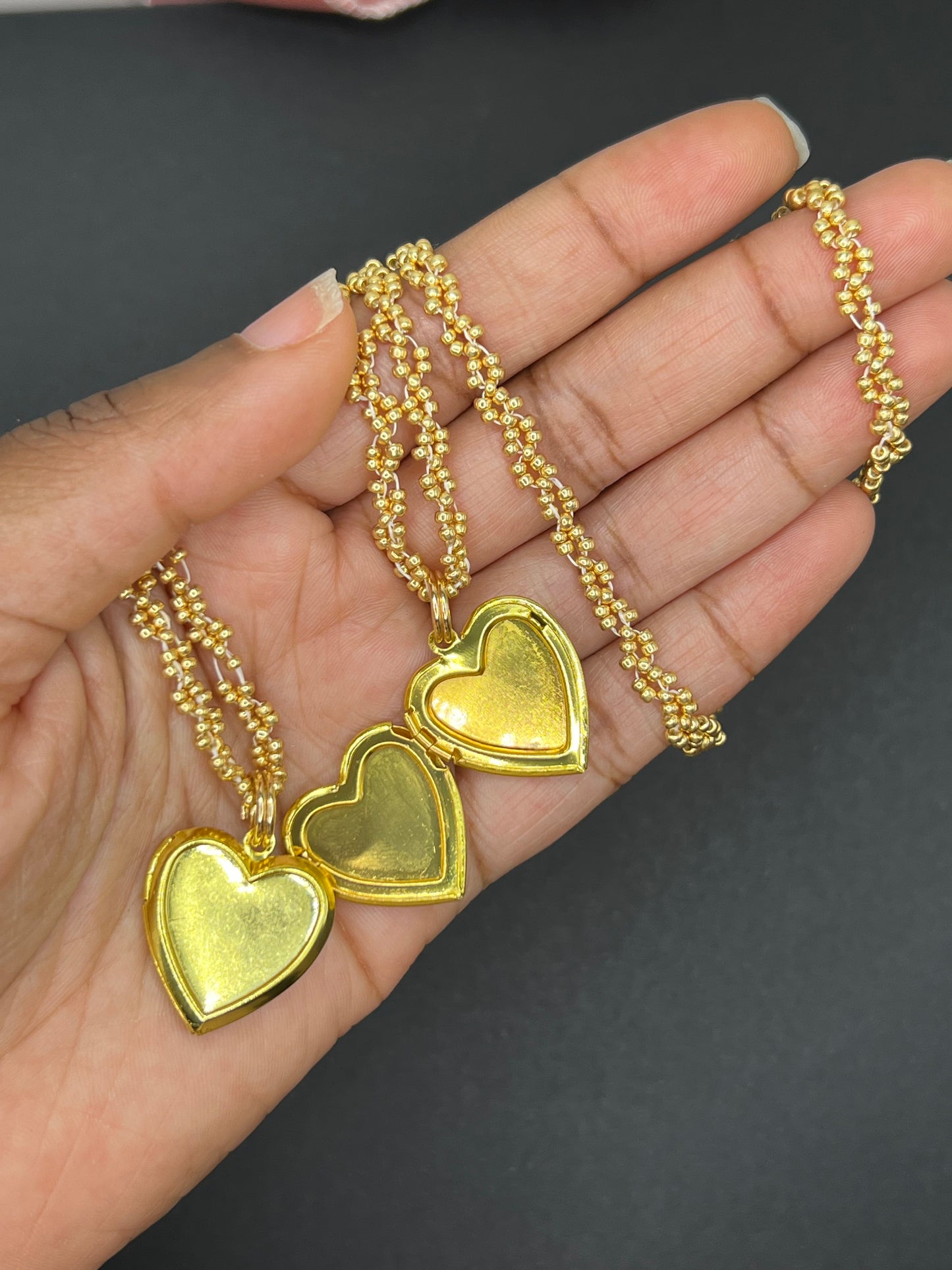 Gold Heart Locket Necklace